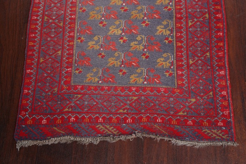 Blue 9 ft Oriental Runner Rug 2x9 Tribal Traditional Hand-made Oriental Carpet gallery
