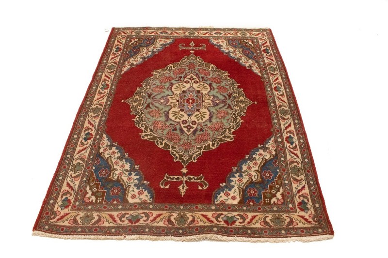 Semi-Antique Handmade Wool Floral Medallion Oriental Rug Decor Carpet 4'9X6'5 ft gallery