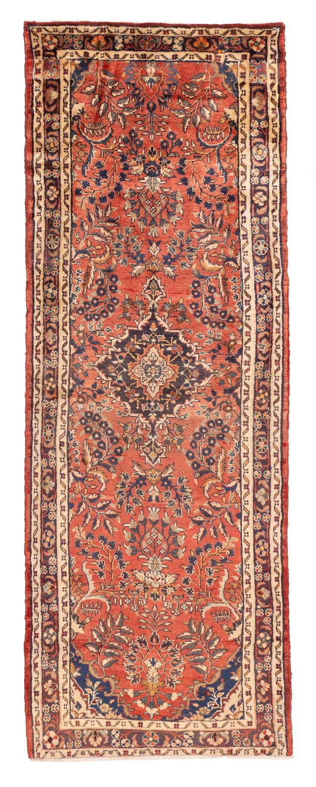 3'5" x 9'10" Vintage Hand-knotted Runner Rug Traditional Oriental Wool Carpet gallery