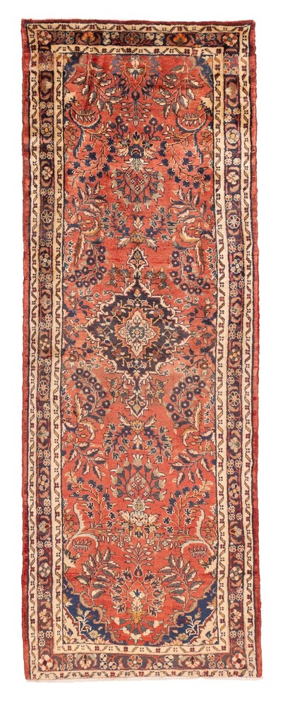3'5" x 9'10" Vintage Hand-knotted Runner Rug Traditional Oriental Wool Carpet