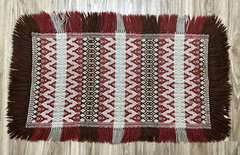 VTG Hand Loomed Kilim Rug Woven Wool Brown Maroon 25″ x 43″