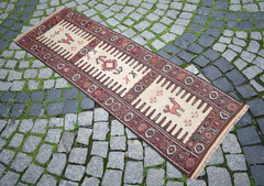 Caucasian Runner Rug 23” x 69” Embroidered Weave Hallway Fine Quality Wool Rug