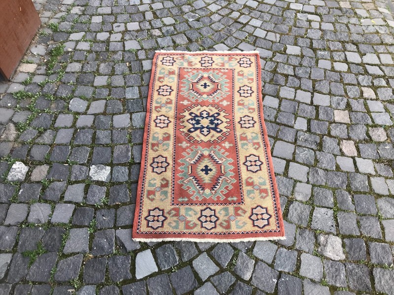 Turkish Antique rug Bohemian Area rug Oushak rug Vintage Rug Handmade Wool rug gallery