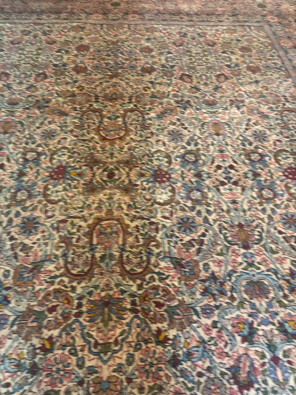 BEAUTIFUL. HANDMADE ANTIQUE RUG. CARPET . TH19 12X9 KER.MAN gallery