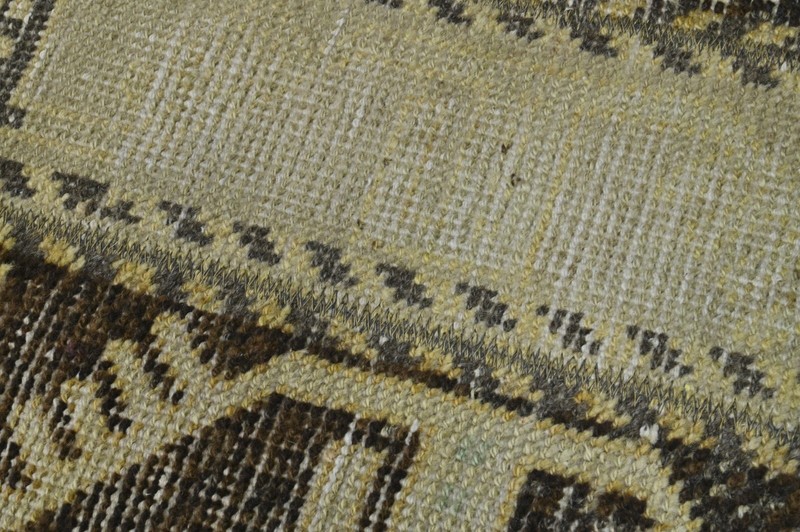 Vintage Turkish Runner Rug 2x5ft BEIGE Handmade Anatolian Oushak Hallway Wool gallery