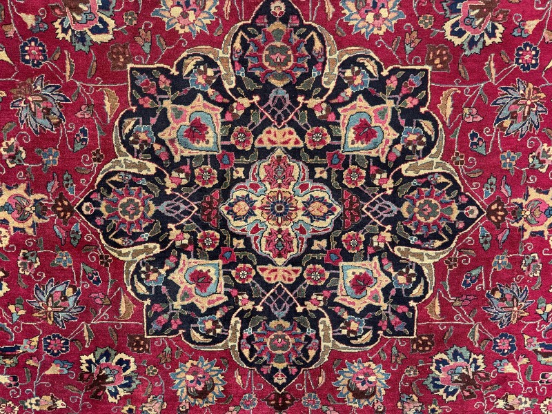 9x12 SIGNED ANTIQUE ORIENTAL RUG red purple blue VINTAGE handmade hand-knotted gallery