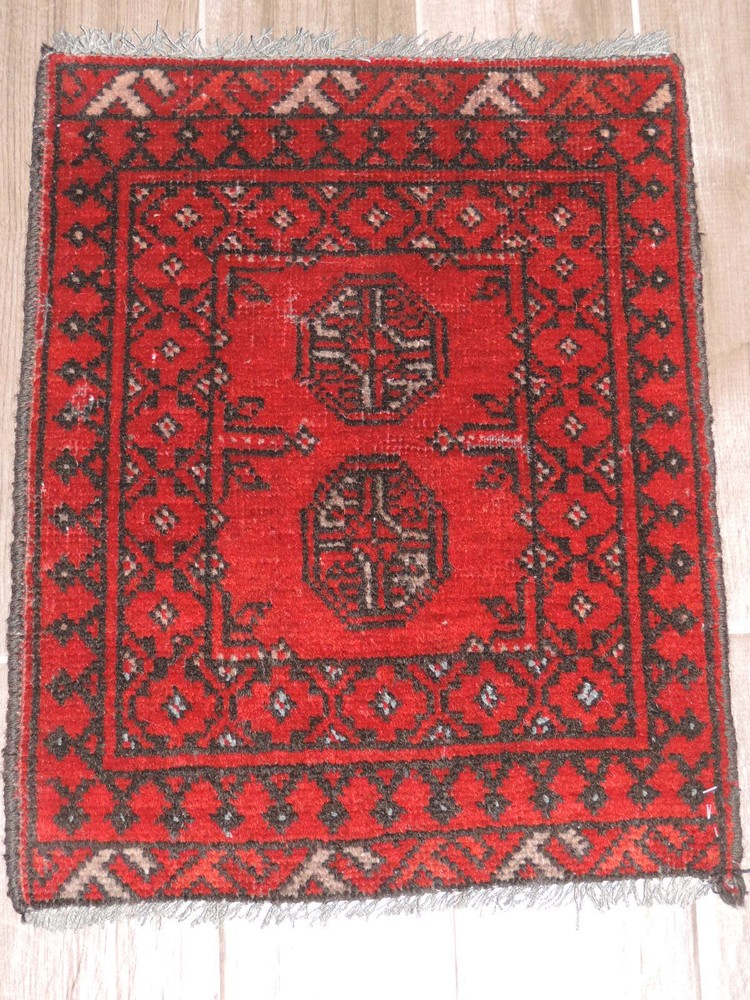 18" x 22" Handmade Afghan Bokharra Wool Rug