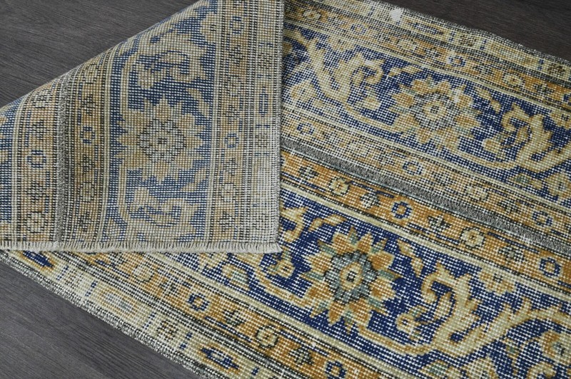 Vintage Turkish Runner Rug 2x5ft Wool Anatolian Handmade Hallway Oushak ORANGE gallery