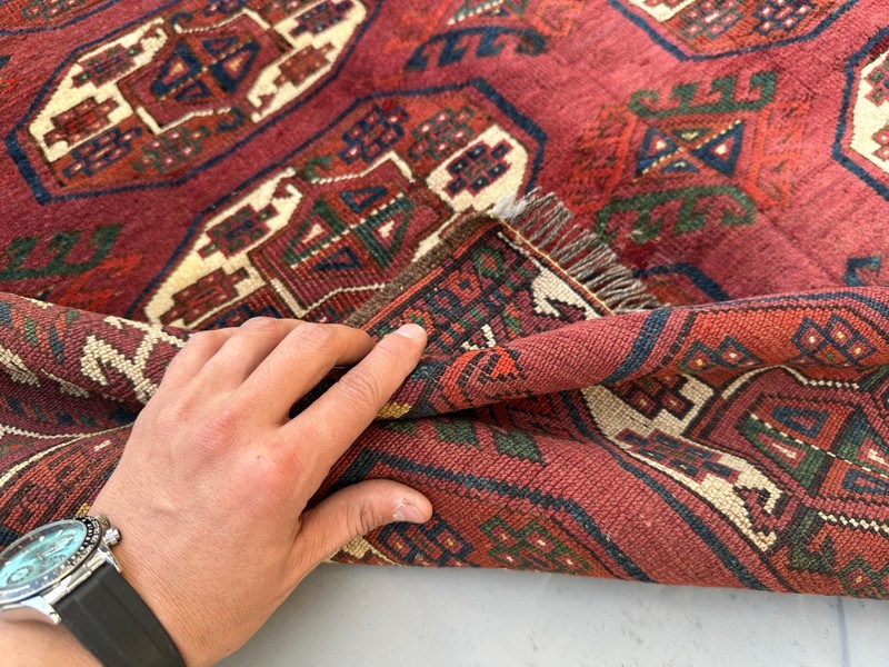 COLLECTORS' PIECE Antique Russian Turkoman Bokhara Tekke Turkmenistan Carpet gallery