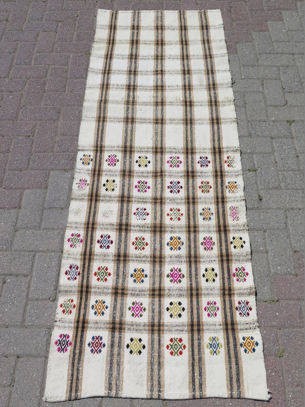 Runner Rug, Stair Rug, Hallway Rug, Modern Kilim Runner, Aisle Rug Runner 30X84" gallery