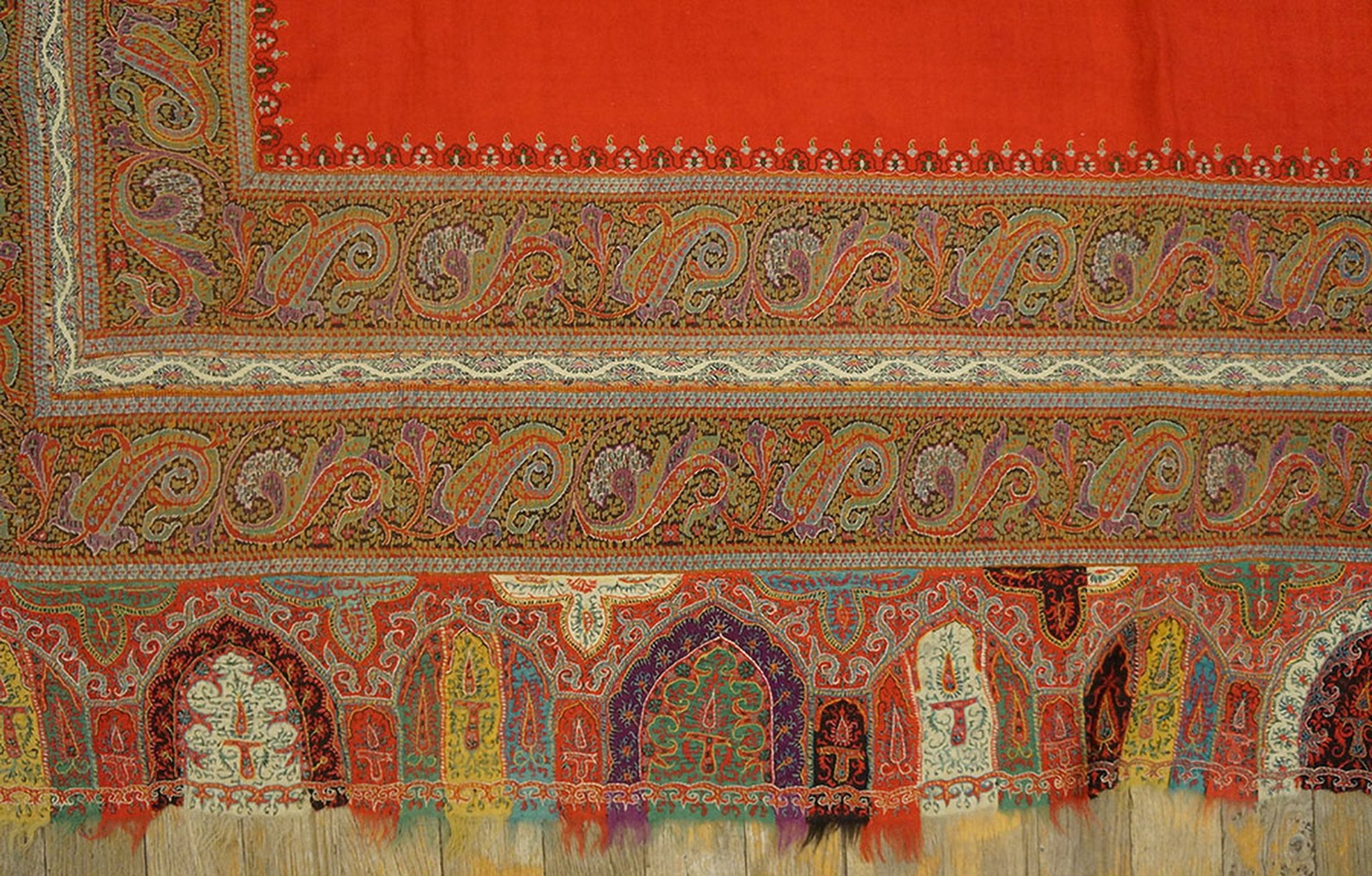 3X5 Antique Indian Shawls Wool Area Rug 1925 gallery