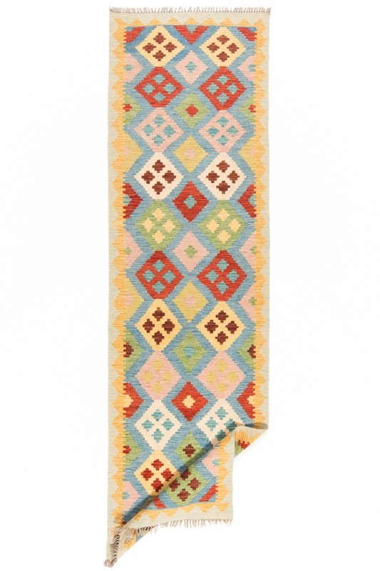 Kelim Afghan 285x82 cm Handwoven Oriental Carpet Rug Runner Kilim gallery