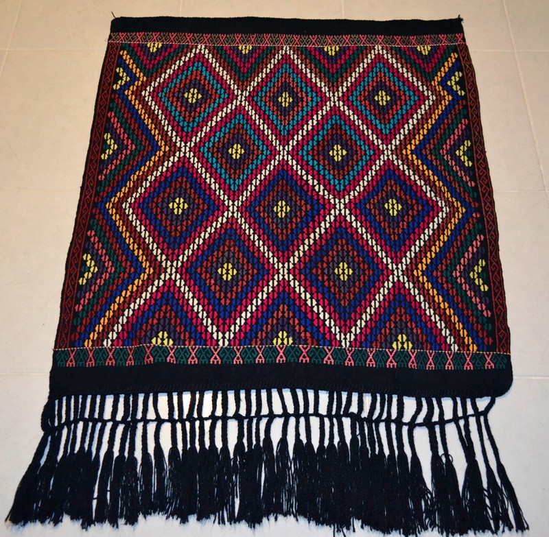 Turkish Hand Woven Kilim Rug Braided Wall Hanging 38″ x 41″ Boho Chic gallery