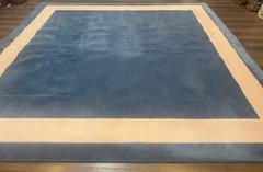 Blue and Cream Square Rug 10×10 ft, Large Square Carpet