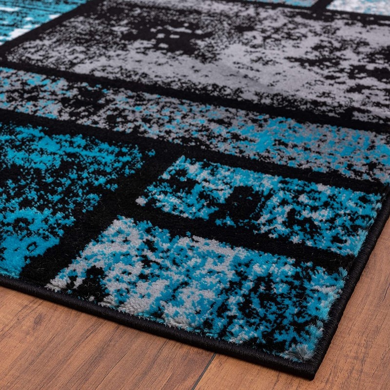 Home Decor Turquoise Rugs Geometric Modern Abstract Area Rug Stylish Premium Rug gallery