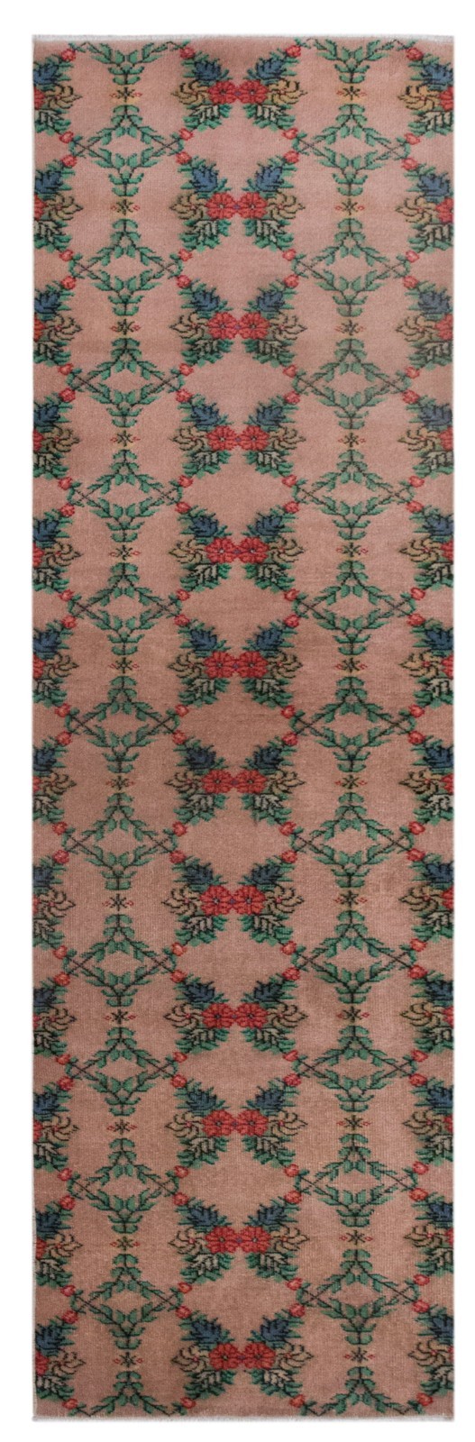 Vintage Turkish Oushak Runner Rug 73x265 cm, 60+ Years Old Handmade Wool Runner gallery