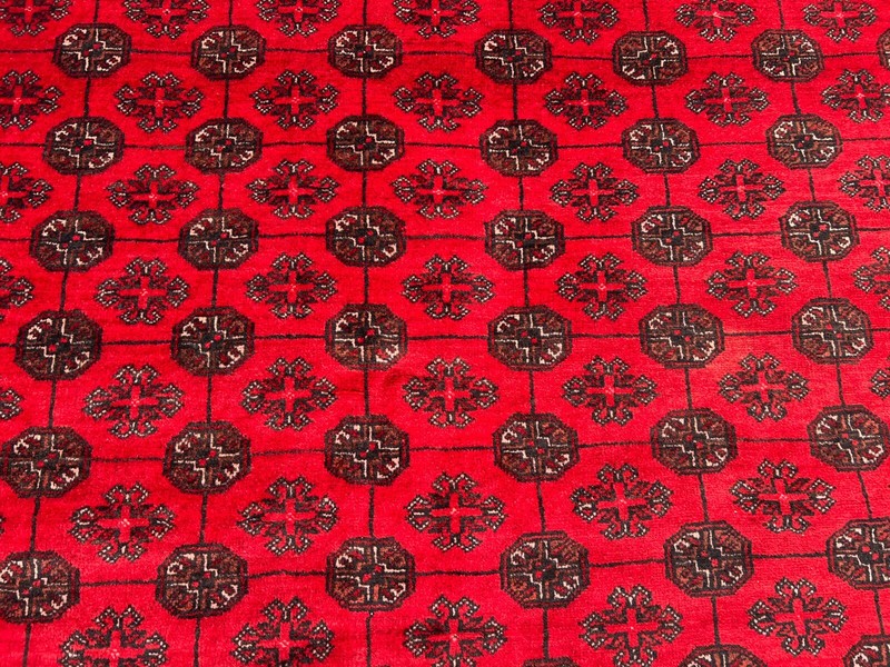 Antique Bukhara Rug 8x11 Afghan Hand Knotted Wool Red Turkmen Elephant Foot Rug gallery