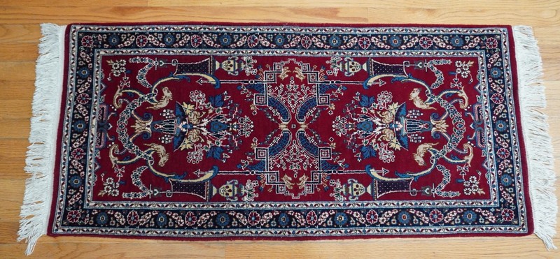 Unique Hand Knotted 2' x 4'7" Vase Floral & Animals Wool India Oriental Rug gallery