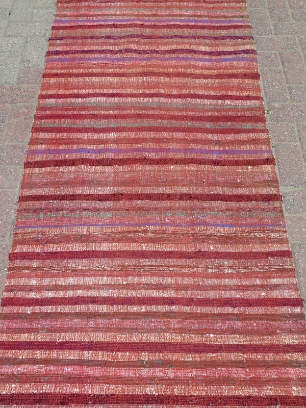 Red Rug Runner, Vintage Turkish Hallway Kilim Carpet Runner Corridor Rug 35X112" gallery
