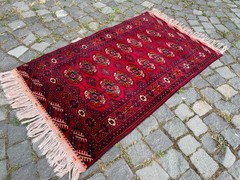 Bohemian Area Rug Handmade Wool Rug Turkish Vintage Traditional Rug 2,5 x 3,9 ft