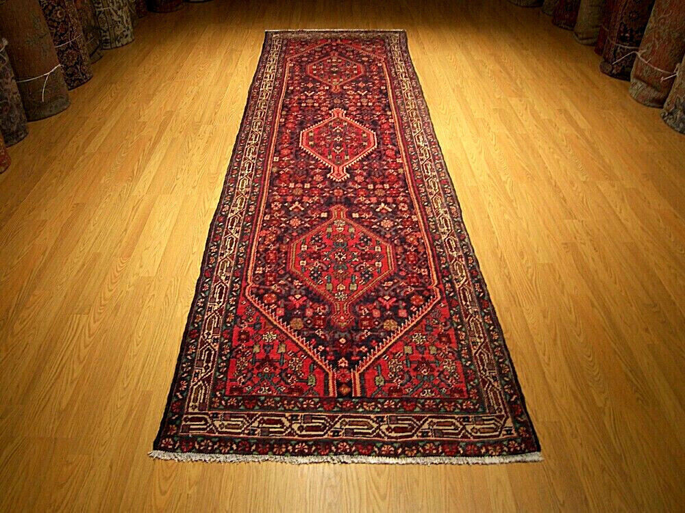 3.5 x 12.5 HAND KNOTTED Antique 1930s Sarab Runner _Veggie Dyed Fine Soft Wool gallery