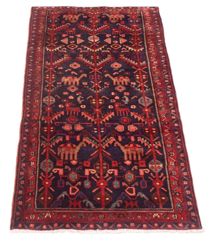 3'8" x 10'0" Vintage Hand-knotted Runner Rug Traditional Oriental Wool Carpet gallery
