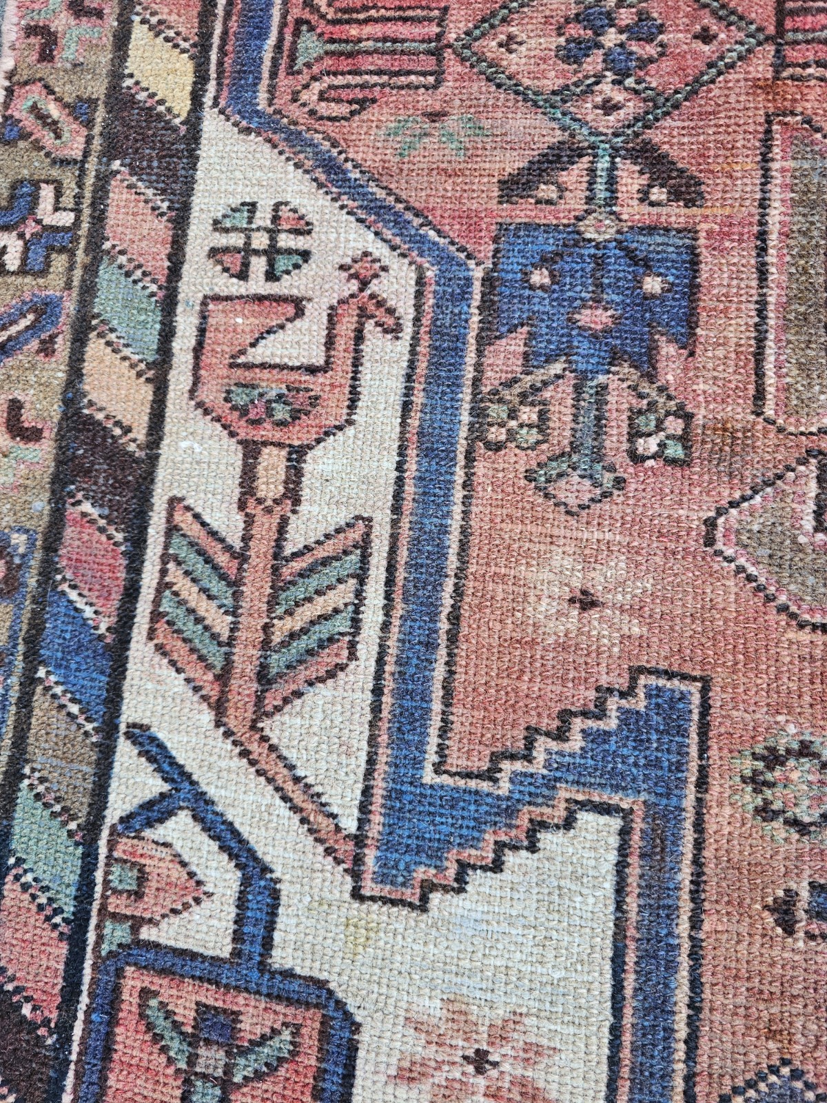 3.2 x 6.4 ANTIQUE KAZAK VINTAGE HERIZ RUG CAUCASIAN SERAPI OUSHAK SHIRVAN KULA gallery