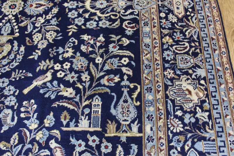 ANTIQUE KESHANN CARPET, PARADISE GARDEN, BIRDS & ANIMALS 310 X 215 CM gallery