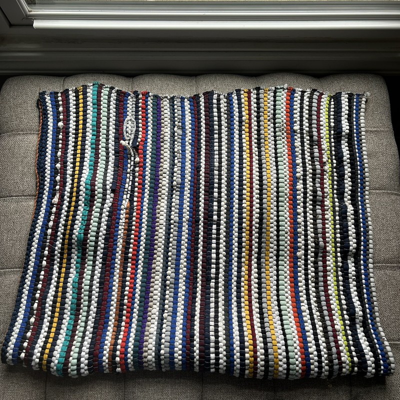 Vintage Hand Loomed Rag Rugs 41”X23” And 37”X21” gallery
