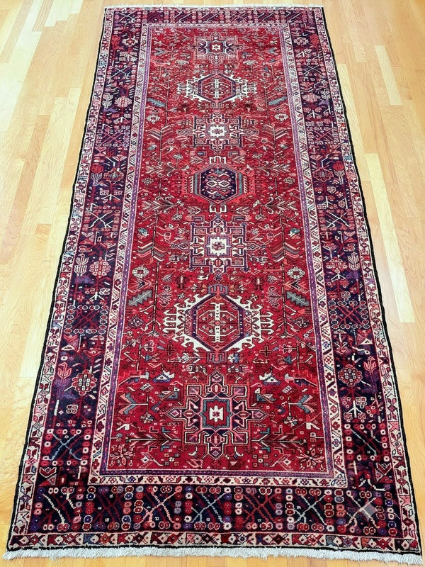 Vintage Heriz (Karaja Karajeh Krajeh) Hand-Woven Runner Rug 12' 7" x 5' 4" gallery