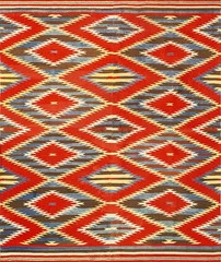 3’x4′ Antique Rustic Red Color Allover Geometric Native American Navajo Flat