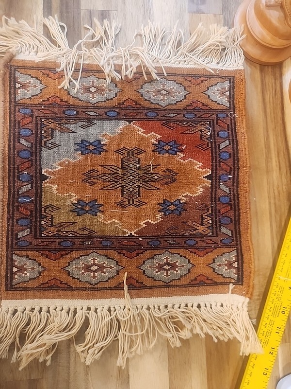 Hand crafted Turkish miniature decorative mini rugs 12"9x 17". Doll House. gallery