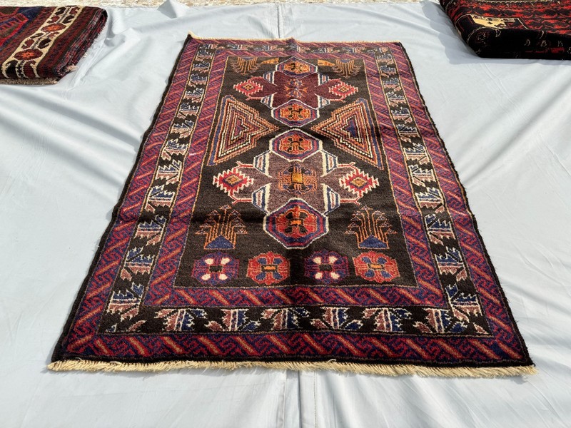 3x4 Ft Antique Afghan Handmade Baluchi Area Rug Tribal Geometric Oriental Carpet gallery