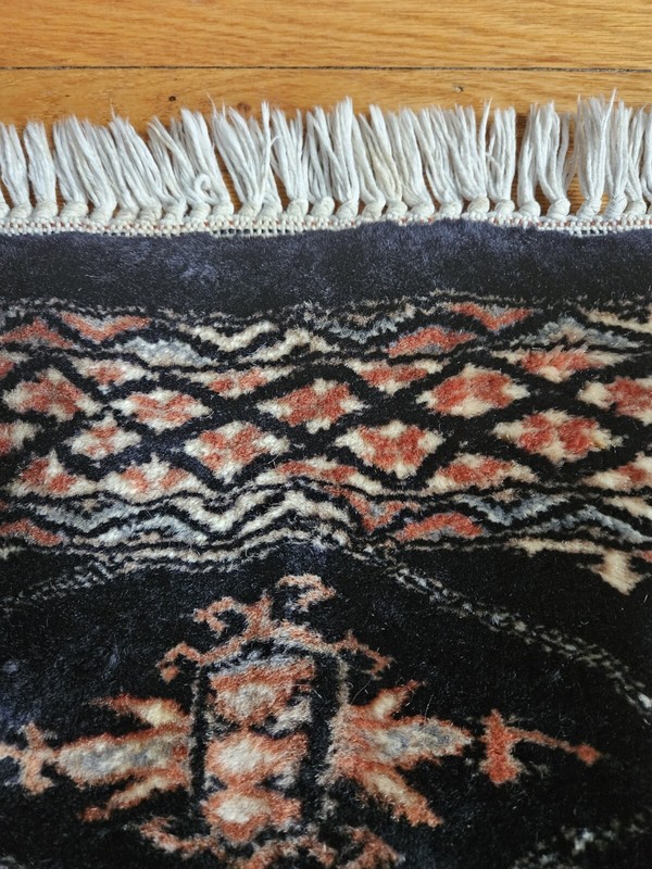 Hand knotted Pakistan Bokhara Jhaldar Wool Area Rug 1'11" x 1'6" Plush 324 KPSI gallery
