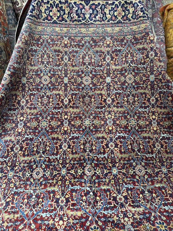 Auth: Antique Rug Mystical Art Wool Collectible UNQUE Red 9x12 NR gallery