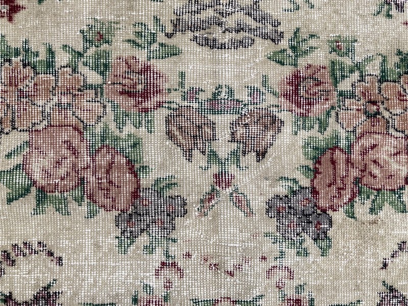 Yellow rug, Turkish rug, Vintage Wool rug, Area rug, Handmade rug, 3.1 x 6.1 ft gallery