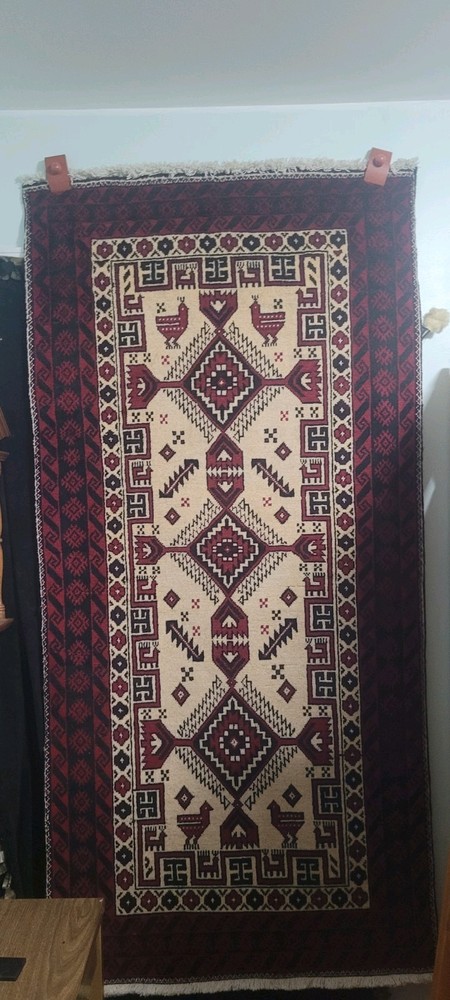 Fine Quality Handmade Tribal Accent Rug 3'x6' Geometric Patterns.