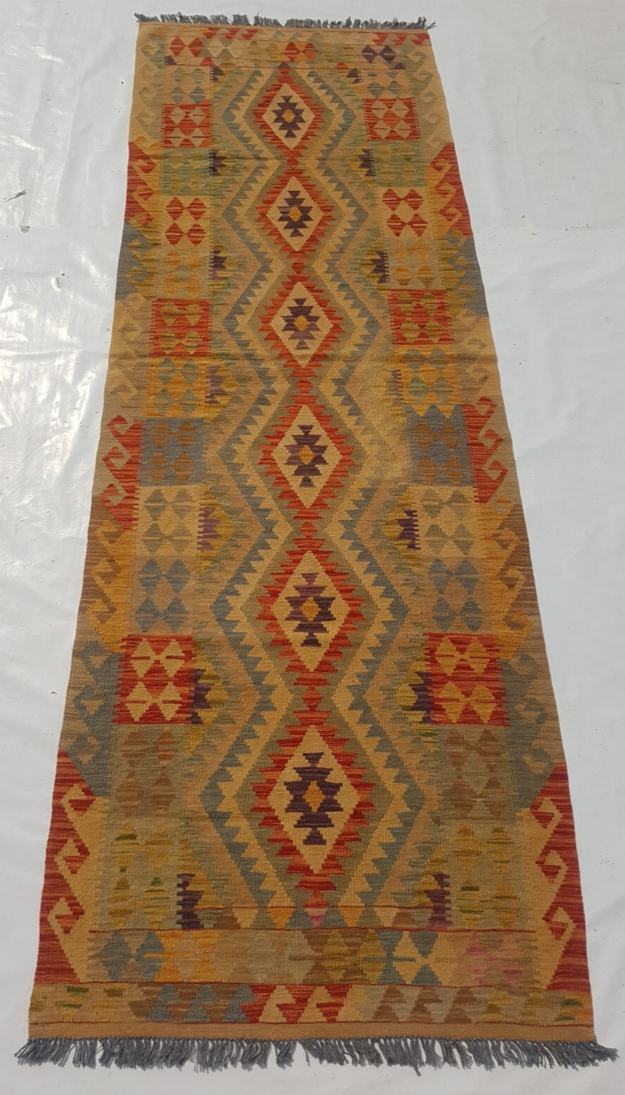 Vintage Traditional Handcrafted Turkish Kilim Runner for Home Décor 306x102cm gallery