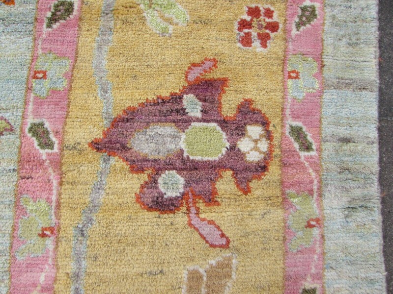 Vintage Traditional Hand Made Turkish Oushak Oriental Wool Blue Carpet 490x345cm gallery
