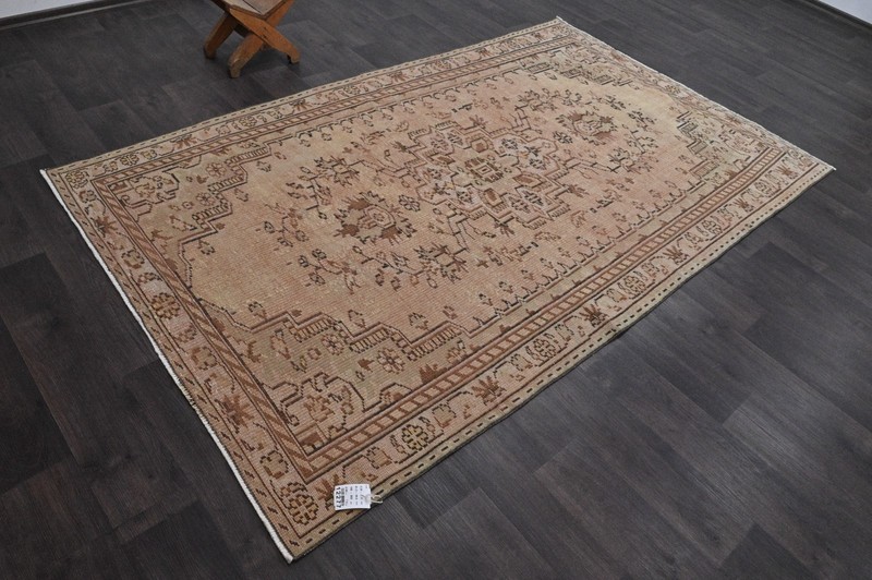Oushak Turkish Vintage Rug 5x8 Kilim Rug Anatolian Handmade Boho Decor BROWN gallery