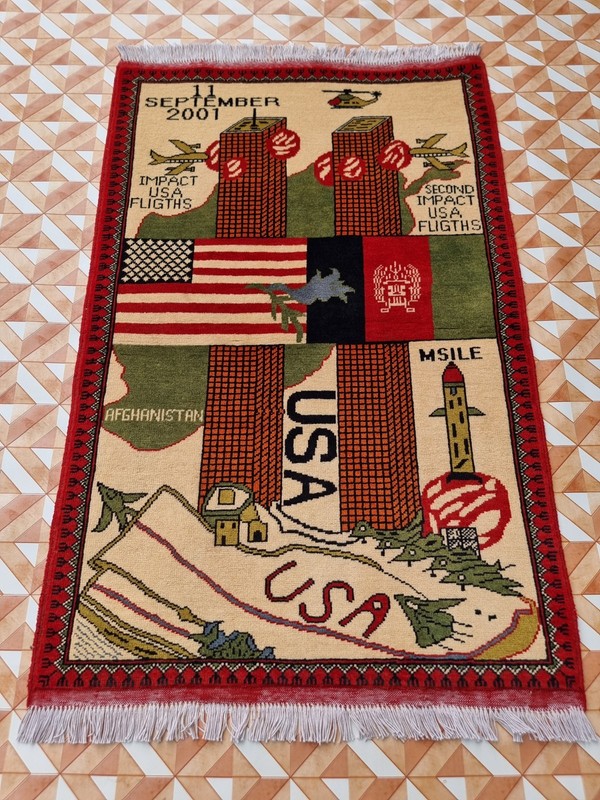 Afghan Rug Handmade War Rug Afghan Tribal 9/11 Rug knottad made wool Rug gallery