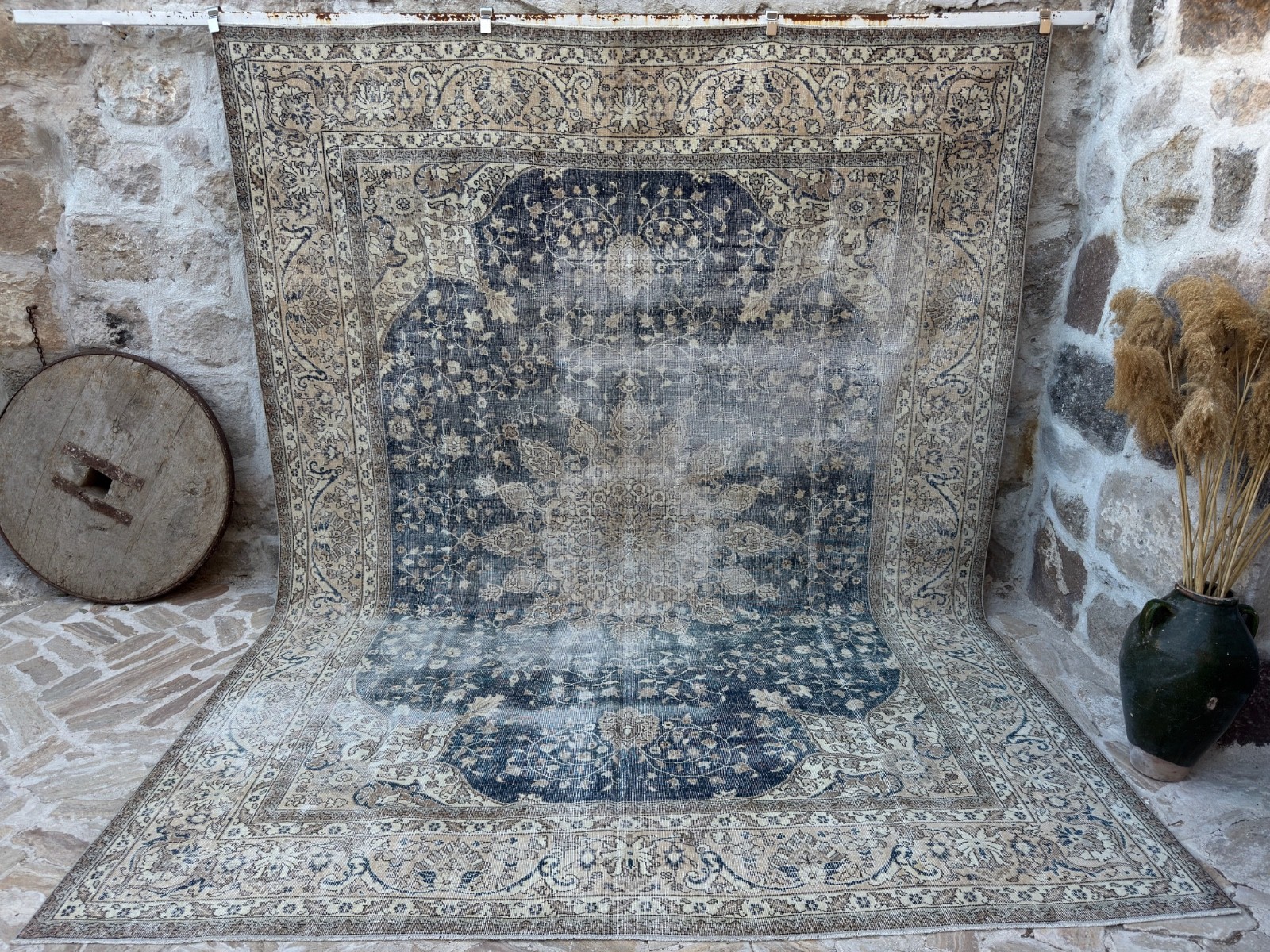 9' x 11'8" Large Hand-Knotted Turkish Carpet Blue Medallion Living Room Deco Rug gallery