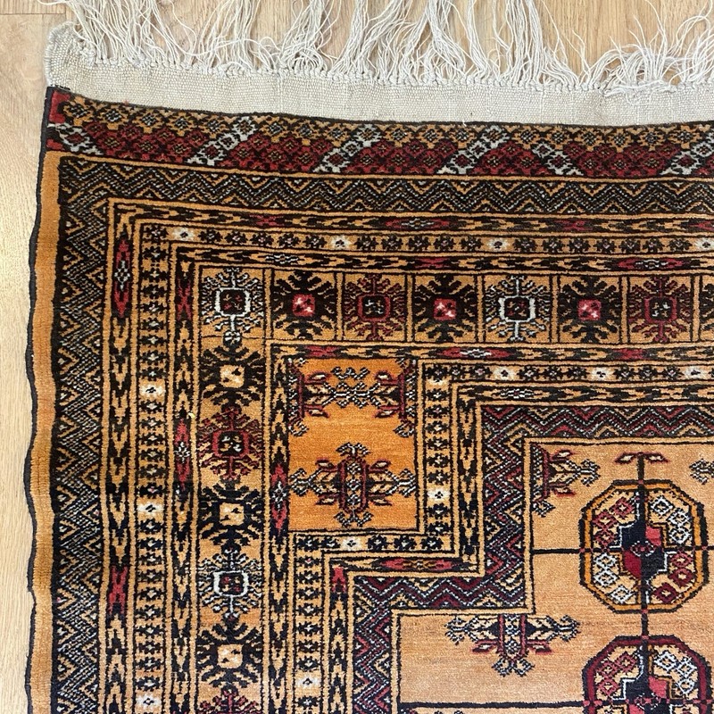 Vintage Rug 3' x 4' 7 Hand Knotted Turkoman Gold Prayer Oriental Rug gallery