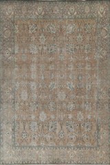 Muted Semi-Antique Floral Traditional 10×12 Distressed Area Rug Handmade Wool