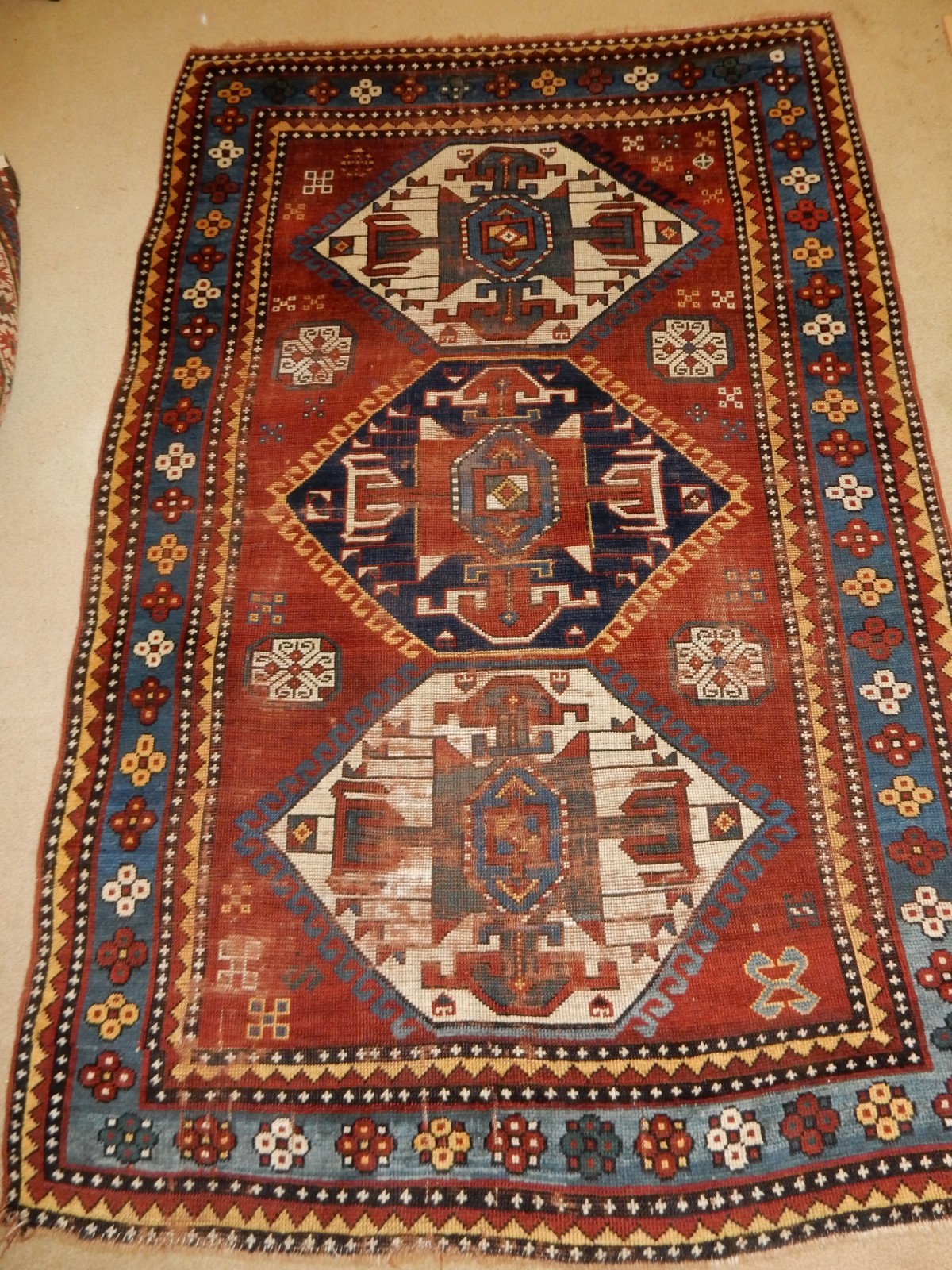 ANTIQUE KAZAK RUG KUBA SHIRVAN ORIENTAL RUG CARPET HERIZ SERAPI #1 gallery