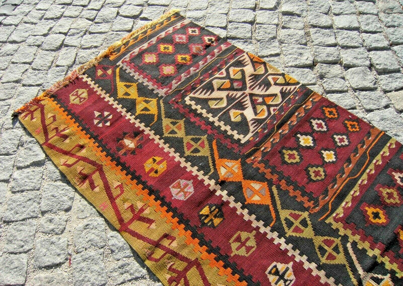 Vintage Hand Woven Kilim 36'' x 62'' Anatolian Flat Woven Nomadic Area Rug gallery
