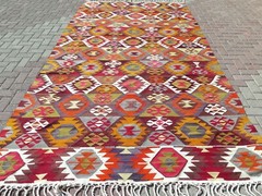 Vintage Turkish Kilim, Large Rug, Carpet, Teppich, Tapi Kelim 75″X145″ Area Rugs