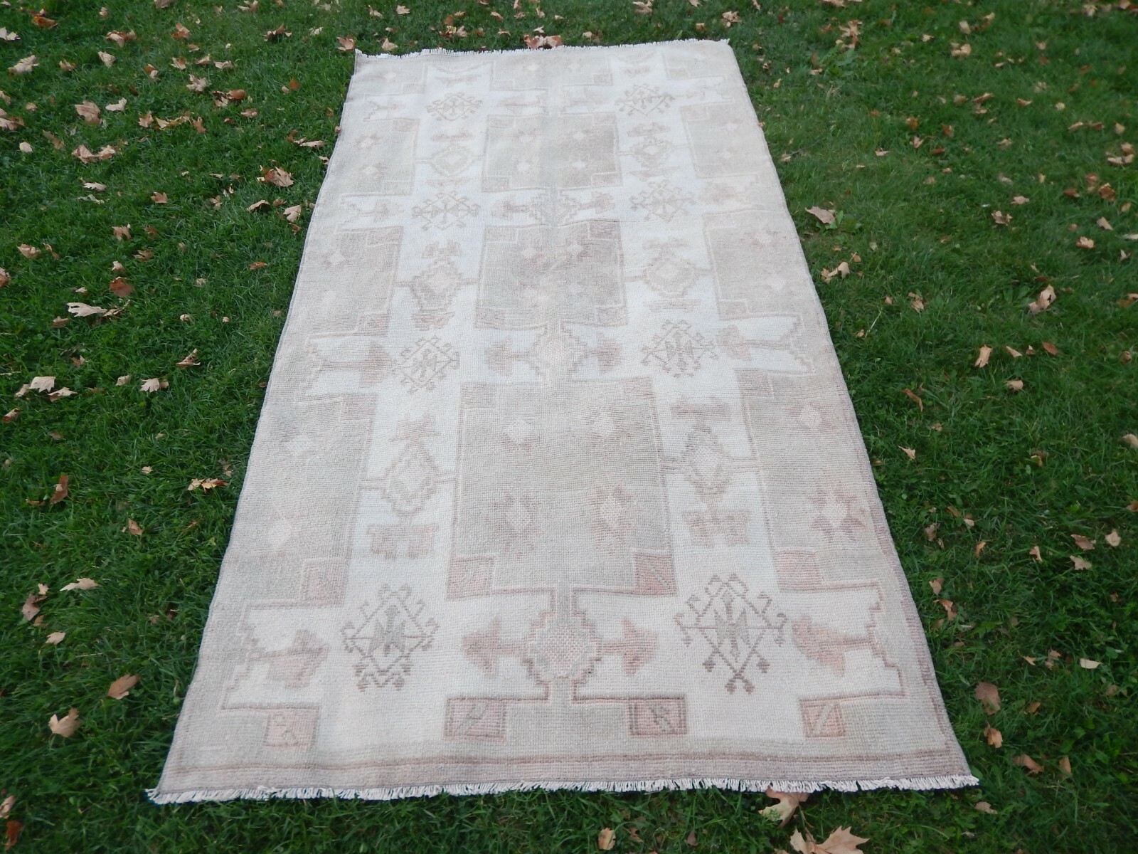 1970s Vintage Turkish Oushak Handwoven Rug 4'3'' x 7'12'' gallery