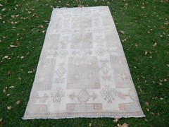 1970s Vintage Turkish Oushak Handwoven Rug 4’3” x 7’12”