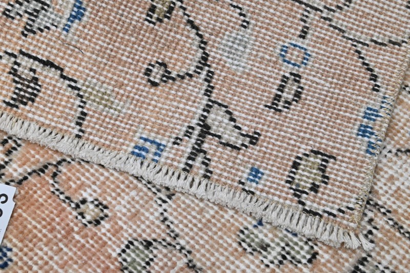 PEACH Turkish Oushak Rug 2x4 Vintage Handmade Anatolian Small Doormat Kilim gallery